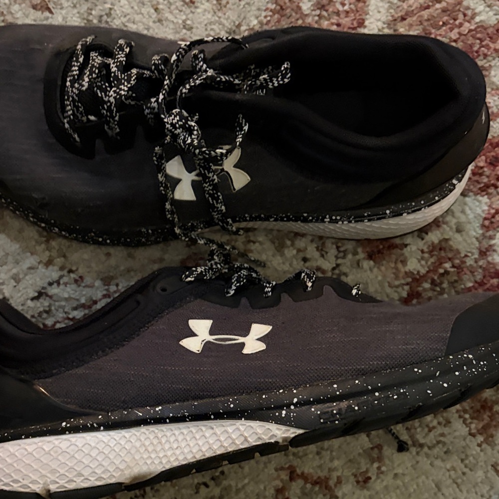Under Armour Black and White Running Shoes